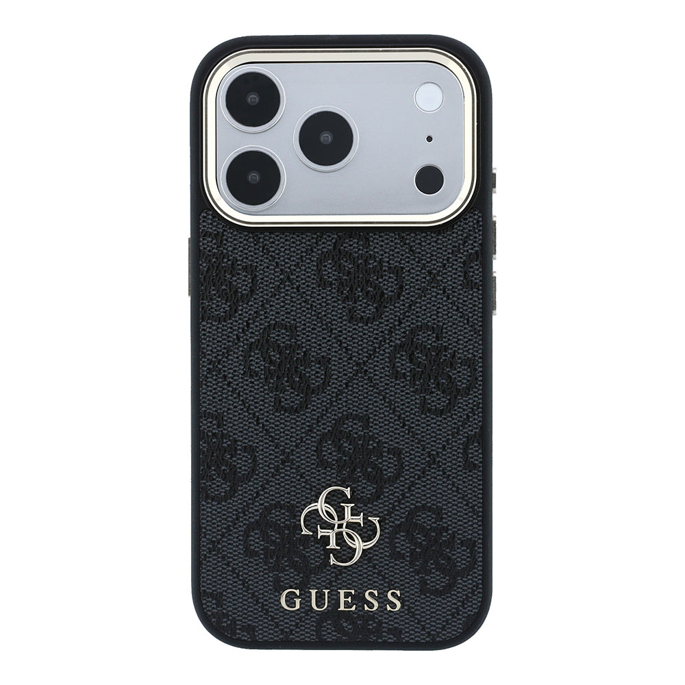 Apple iPhone 17 Pro Kılıf Guess M-safe Şarj Özellikli Small 4G ve Classic Logolu Kapak Siyah