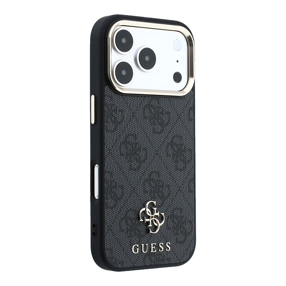 Apple iPhone 17 Pro Kılıf Guess M-safe Şarj Özellikli Small 4G ve Classic Logolu Kapak Siyah