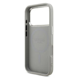 Apple iPhone 17 Pro Kılıf Guess M-safe Şarj Özellikli Üçgen Logolu Glitter Kapak Gri