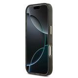 Apple iPhone 17 Pro Kılıf Guess M-safe Şarj Özellikli Yazı Logolu Python Yılan Desenli Kapak Siyah