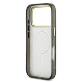 Apple iPhone 17 Pro Kılıf Guess M-safe Şarj Özellikli Yazı Logolu Python Yılan Desenli Kapak Siyah