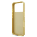Apple iPhone 17 Pro Kılıf Guess Rhinestone Taşlı Üçgen Logolu Kapak Gold