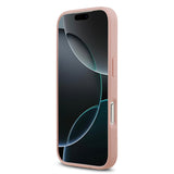 Apple iPhone 17 Pro Kılıf Guess Rhinestone Taşlı Üçgen Logolu Kapak Pembe