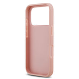 Apple iPhone 17 Pro Kılıf Guess Rhinestone Taşlı Üçgen Logolu Kapak Pembe