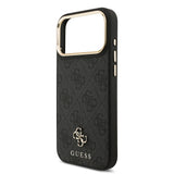 Apple iPhone 17 Pro Max Guess 3'lü Aksesuar Seti 4G ve Yazı Logolu Kılıf Ekran ve Lens Koruyucu Siyah