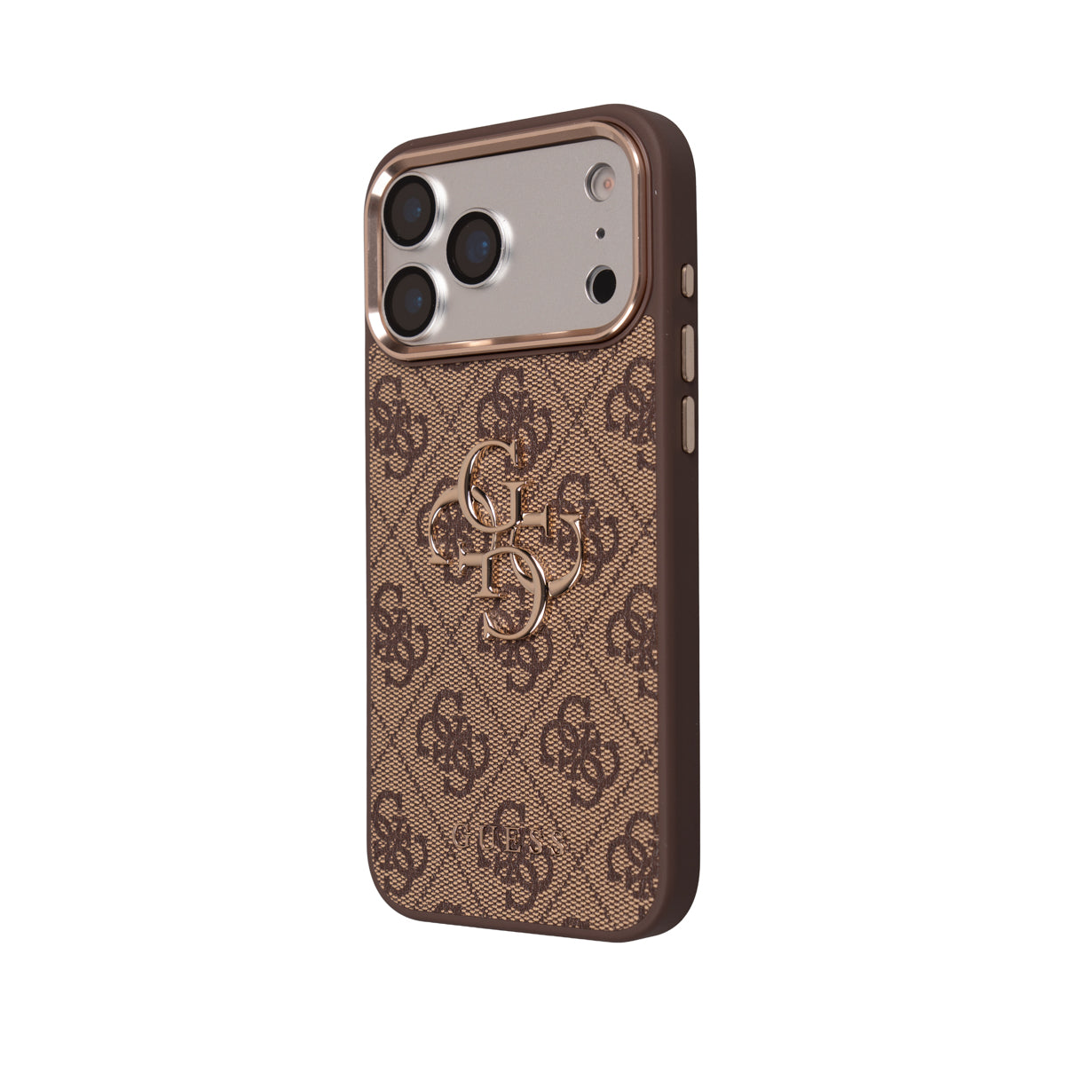 Apple iPhone 17 Pro Max Guess 3'lü Aksesuar Seti Kılıf Ekran ve Lens Koruyucu Kahverengi