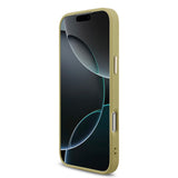 Apple iPhone 17 Pro Max Kılıf Guess 4G Büyük Metal Logolu Glitter Kapak Gold