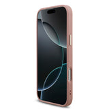 Apple iPhone 17 Pro Max Kılıf Guess 4G Büyük Metal Logolu Glitter Kapak Pembe