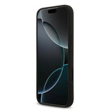 Apple iPhone 17 Pro Max Kılıf Guess 4G Metal Grained Yazı Logolu TPU Kapak Siyah