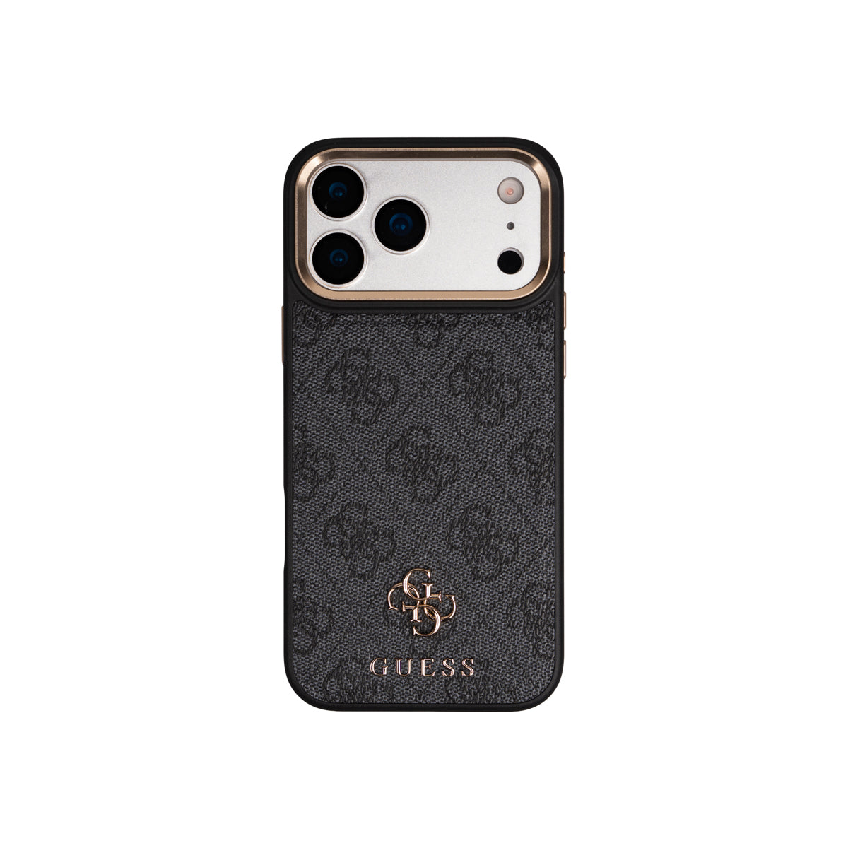 Apple iPhone 17 Pro Max Kılıf Guess M-safe Şarj Özellikli 2in1 4G Metal Büyük Logolu Kartlıklı Kapak Siyah