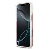 Apple iPhone 17 Pro Max Kılıf Guess M-safe Şarj Özellikli 4G Desenli Simli Transparan Kapak Pembe