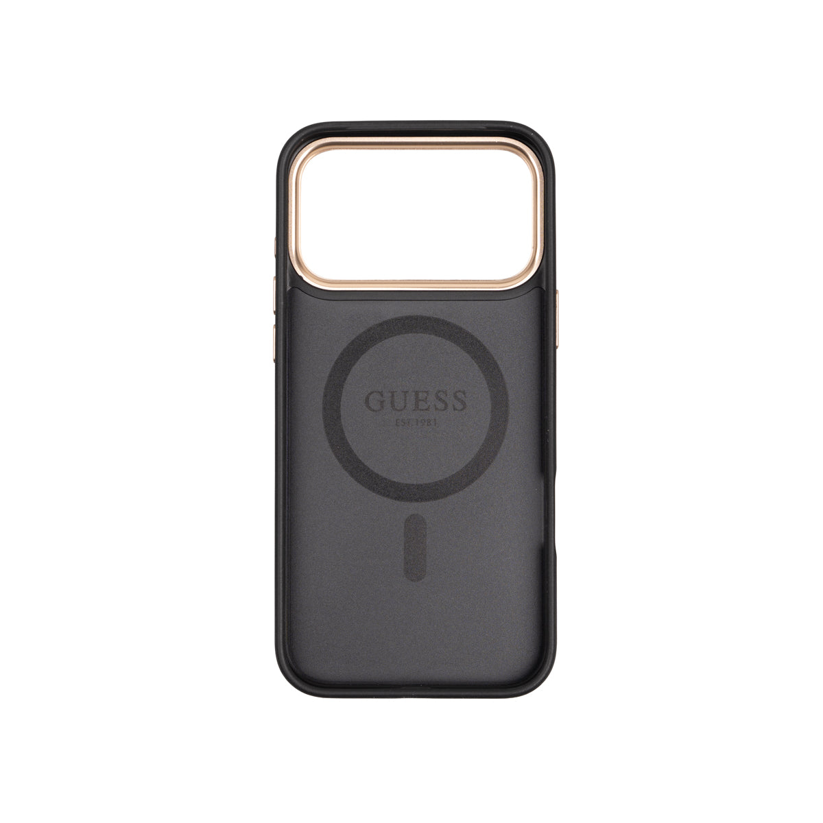 Apple iPhone 17 Pro Max Kılıf Guess M-safe Şarj Özellikli Askılı ve Kartlıklı 4G Logo Kapak Siyah