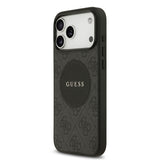 Apple iPhone 17 Pro Max Kılıf Guess M-Safe Şarj Özellikli Circle Classic Kapak Siyah