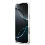 Apple iPhone 17 Pro Max Kılıf Guess M-safe Şarj Özellikli Transparan Resin Flowers Kapak Mor