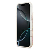 Apple iPhone 17 Pro Max Kılıf Guess M-safe Şarj Özellikli Transparan Resin Flowers Kapak Pembe