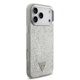 Apple iPhone 17 Pro Max Kılıf Guess M-safe Şarj Özellikli Üçgen Logolu Glitter Kapak Gri