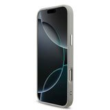 Apple iPhone 17 Pro Max Kılıf Guess M-safe Şarj Özellikli Üçgen Logolu Glitter Kapak Gri