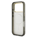 Apple iPhone 17 Pro Max Kılıf Guess M-safe Şarj Özellikli Yazı Logolu Python Yılan Desenli Kapak Kahverengi