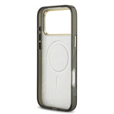 Apple iPhone 17 Pro Max Kılıf Guess M-safe Şarj Özellikli Yazı Logolu Python Yılan Desenli Kapak Siyah