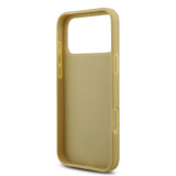 Apple iPhone 17 Pro Max Kılıf Guess Rhinestone Taşlı Üçgen Logolu Kapak Gold