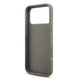 Apple iPhone 17 Pro Max Kılıf Guess Rhinestone Taşlı Üçgen Logolu Kapak Gümüş