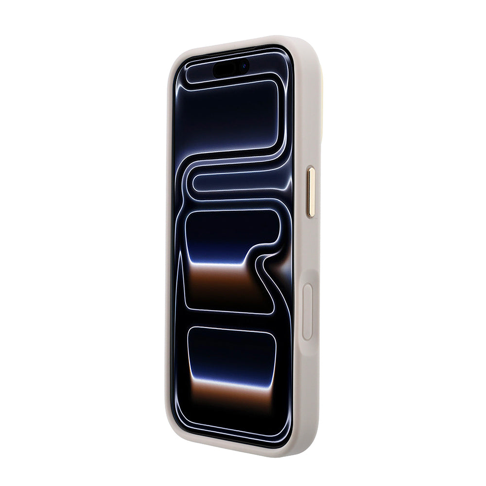 Apple iPhone 18 Pro Kılıf Guess 4G Büyük Metal Logolu ve Kalın Askılı 2in1 Set Pembe