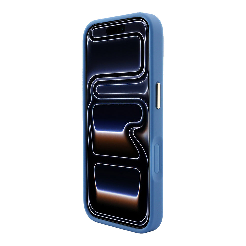 Apple iPhone 18 Pro Kılıf Guess M-safe Şarj Özellikli C-Magnet 4G Desenli Yazı Logolu Kapak Mavi