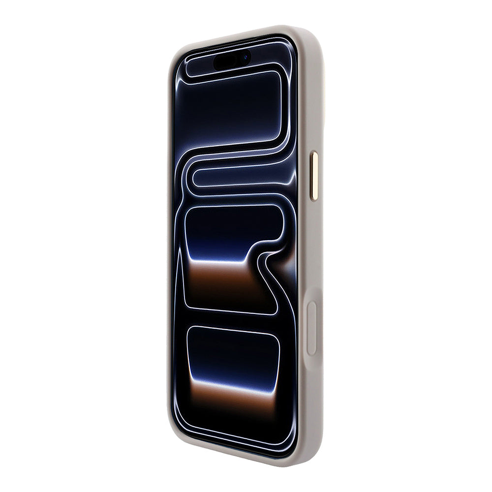 Apple iPhone 18 Pro Max Kılıf Guess M-safe Şarj Özellikli C-Magnet 4G Desenli Yazı Logolu Kapak Pembe