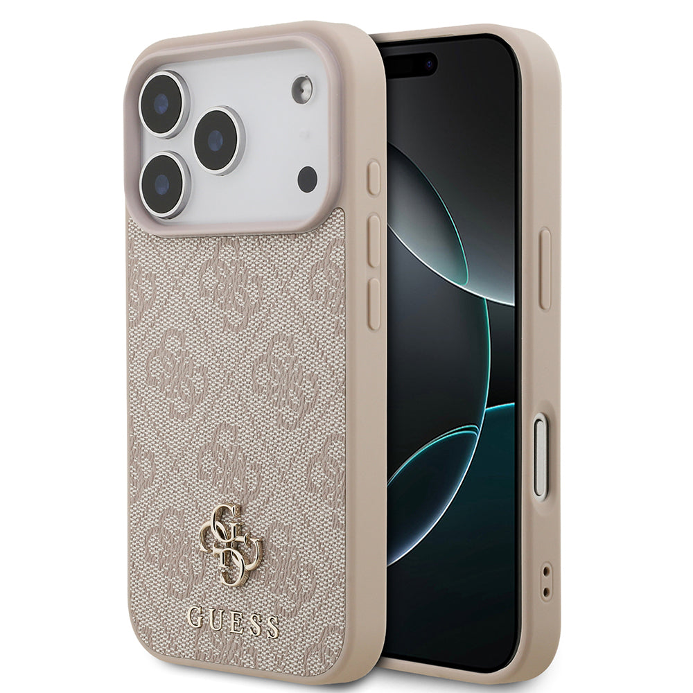 Apple iPhone 18 Pro Kılıf Guess M-safe Şarj Özellikli Small 4G Classic Kapak Pembe