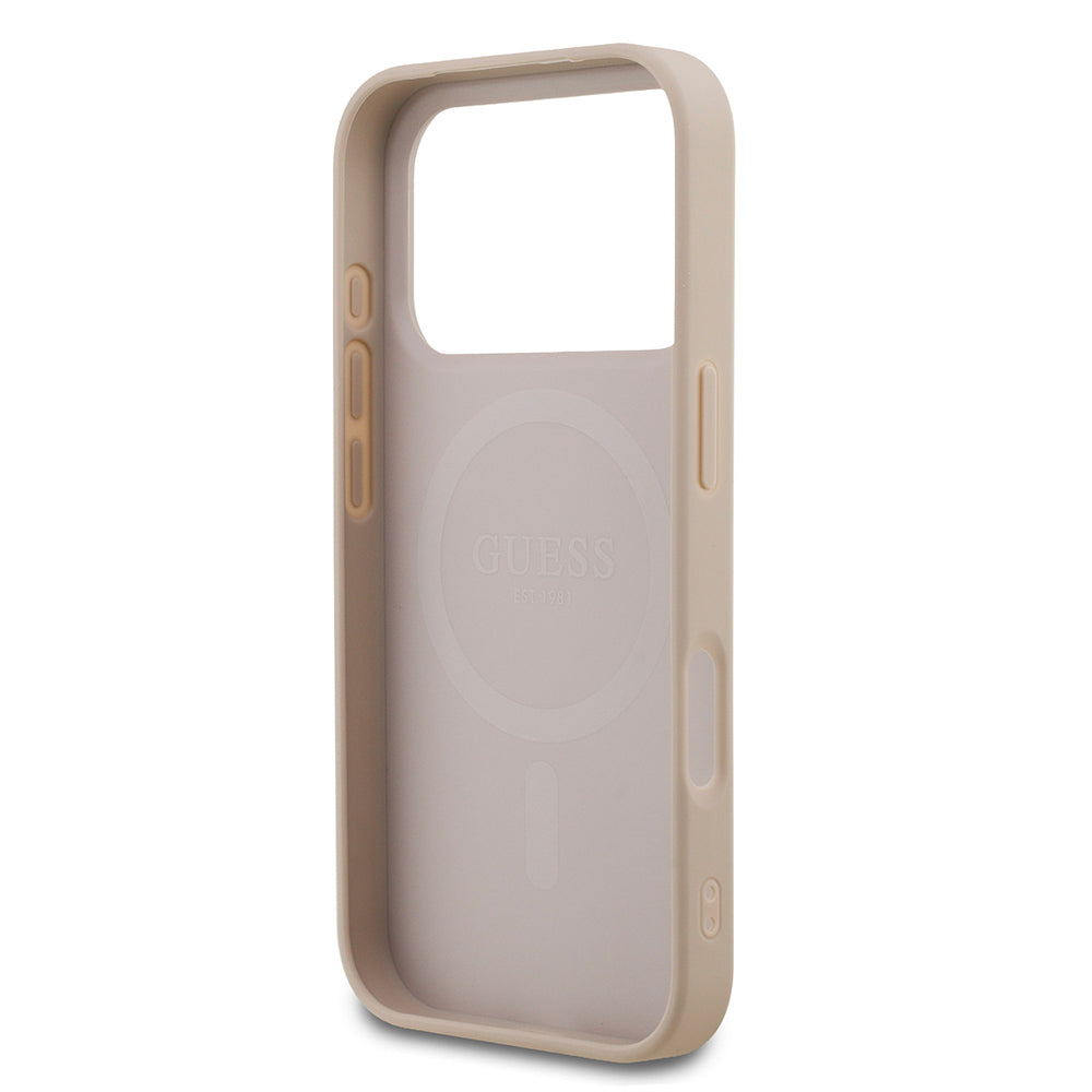 Apple iPhone 18 Pro Kılıf Guess M-safe Şarj Özellikli Small 4G Classic Kapak Pembe