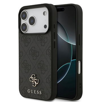 Apple iPhone 18 Pro Max Kılıf Guess M-safe Şarj Özellikli Small 4G Classic Kapak Siyah