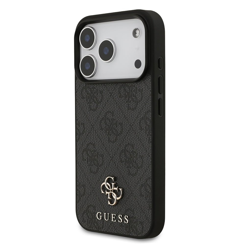 Apple iPhone 18 Pro Max Kılıf Guess M-safe Şarj Özellikli Small 4G Classic Kapak Siyah