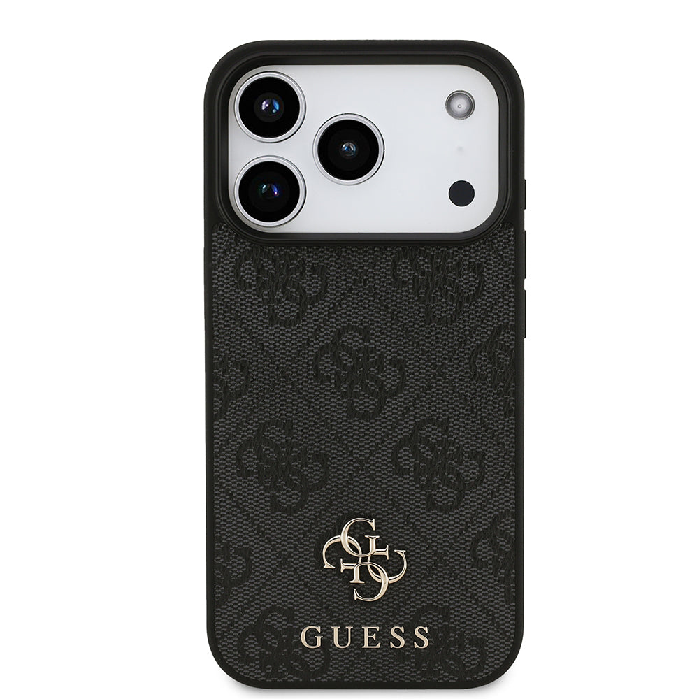 Apple iPhone 18 Pro Max Kılıf Guess M-safe Şarj Özellikli Small 4G Classic Kapak Siyah
