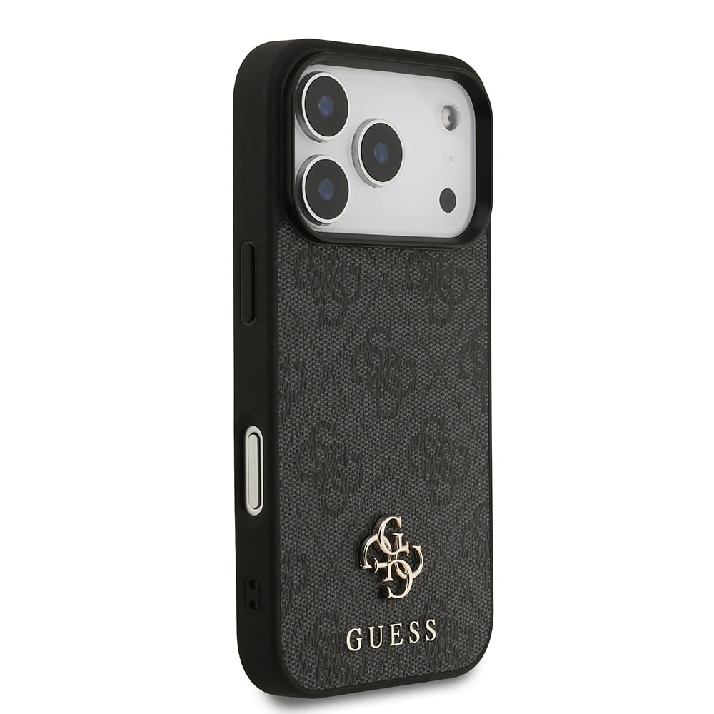 Apple iPhone 18 Pro Max Kılıf Guess M-safe Şarj Özellikli Small 4G Classic Kapak Siyah