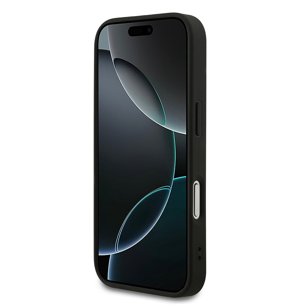 Apple iPhone 18 Pro Max Kılıf Guess M-safe Şarj Özellikli Small 4G Classic Kapak Siyah