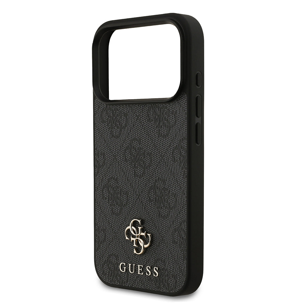 Apple iPhone 18 Pro Max Kılıf Guess M-safe Şarj Özellikli Small 4G Classic Kapak Siyah