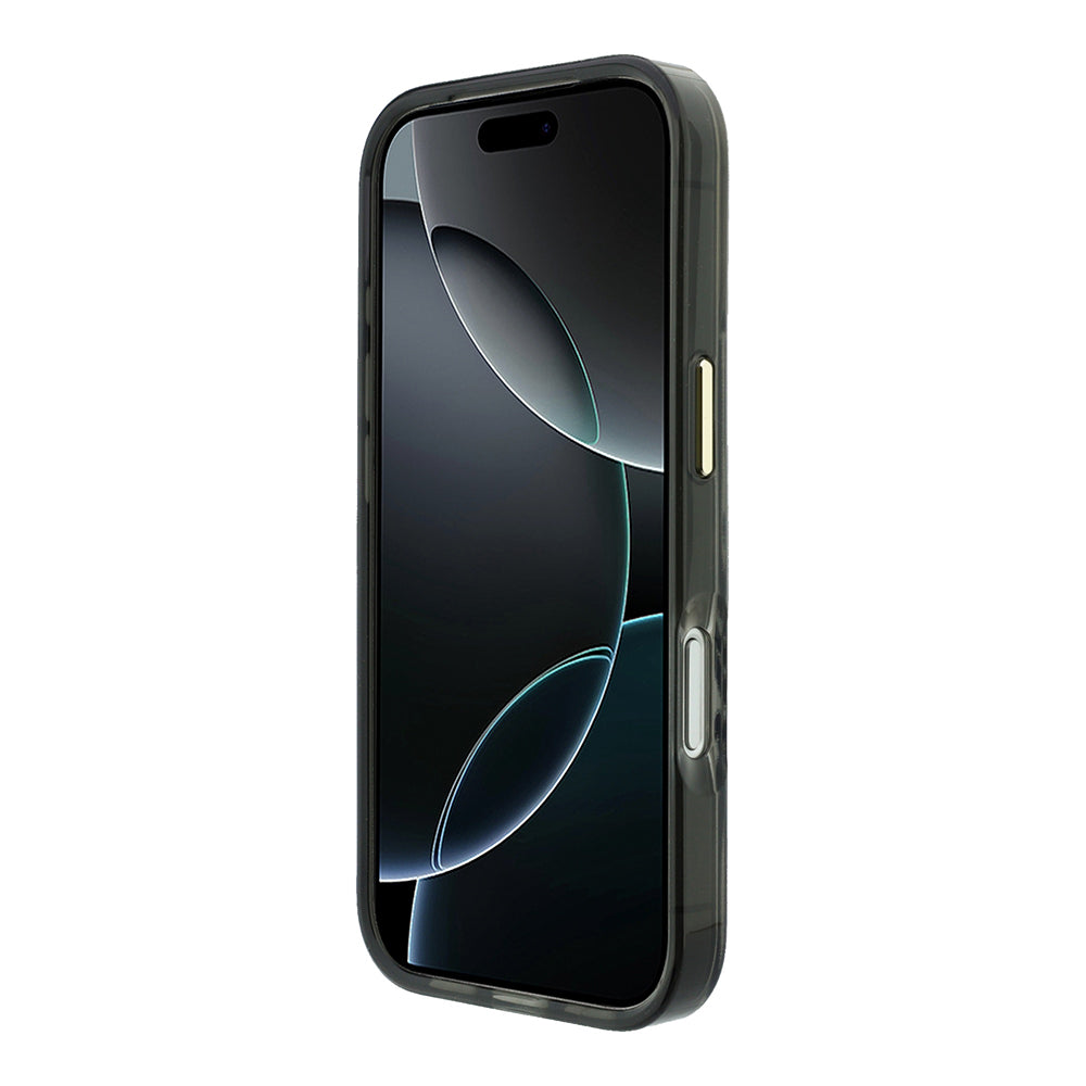 Apple iPhone 18 Pro Max Kılıf Guess M-safe Şarj Özellikli Üçgen Logolu Zebra Desenli Kapak Gümüş
