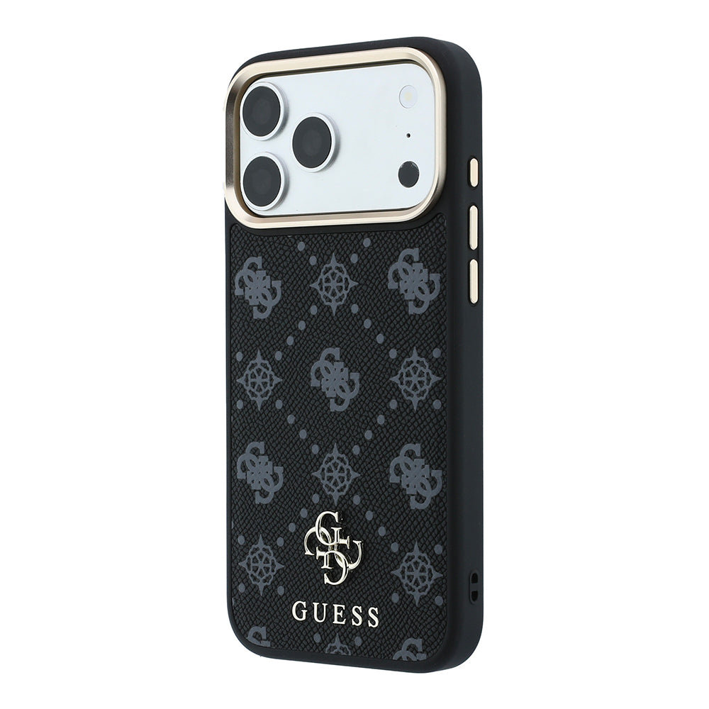 Apple iPhone 18 Pro Max Kılıf Guess M-safe Uyumlu Klasik Yazı ve 4G Logolu Peony Kapak Siyah