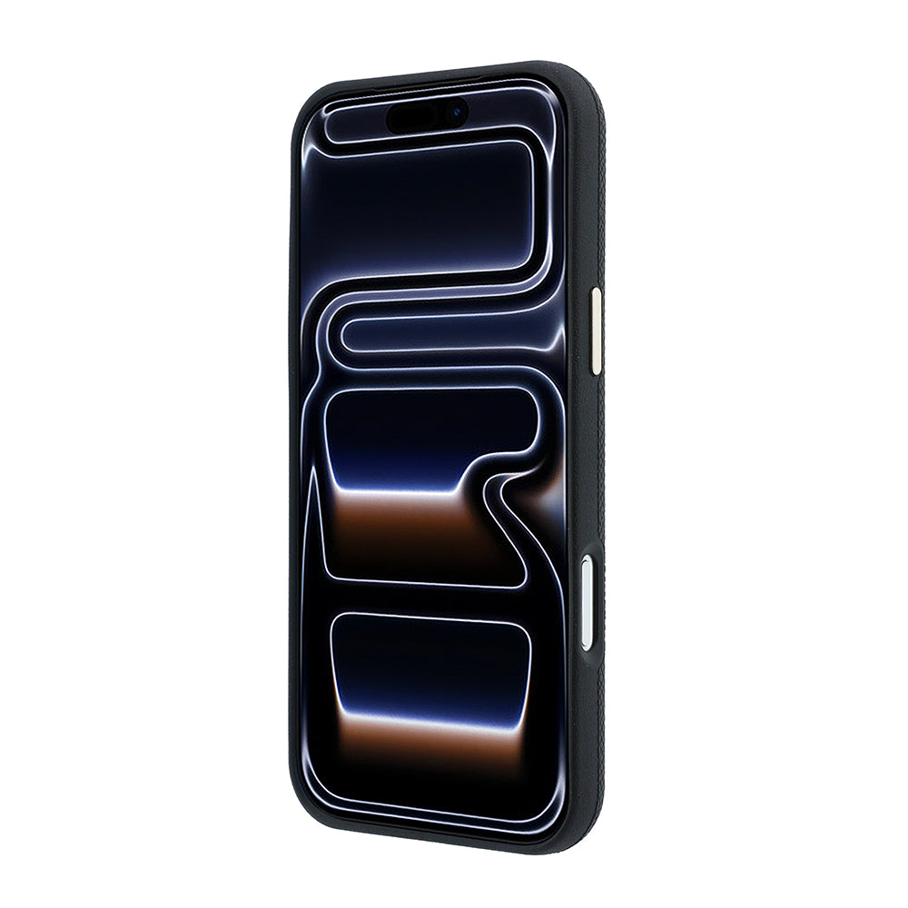 Apple iPhone 18 Pro Max Kılıf Guess M-safe Uyumlu PU Grained Taşlı Metal 4G ve Yazı Logolu Kapak Siyah