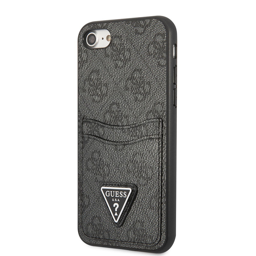 Apple iPhone 8 Kılıf Guess Çift Kart Bölmeli Kartlıklı Kapak Siyah