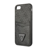 Apple iPhone 7 Kılıf Guess Çift Kart Bölmeli Kartlıklı Kapak Siyah