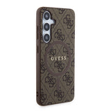 Galaxy S24 Plus Kılıf Guess Magsafe Uyumlu 4G Desenli Yazı Logolu Kapak Kahverengi