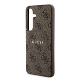 Galaxy S24 Plus Kılıf Guess Magsafe Uyumlu 4G Desenli Yazı Logolu Kapak Kahverengi