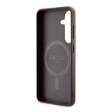 Galaxy S24 Plus Kılıf Guess Magsafe Uyumlu 4G Desenli Yazı Logolu Kapak Kahverengi
