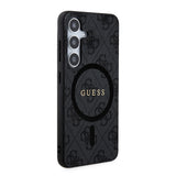 Galaxy S24 Plus Kılıf Guess Magsafe Uyumlu 4G Desenli Yazı Logolu Kapak Siyah