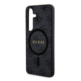 Galaxy S24 Plus Kılıf Guess Magsafe Uyumlu 4G Desenli Yazı Logolu Kapak Siyah