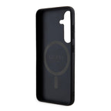 Galaxy S24 Plus Kılıf Guess Magsafe Uyumlu 4G Desenli Yazı Logolu Kapak Siyah