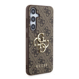 Galaxy S24 Plus Kılıf Guess PU Deri 4G Metal Logolu Kapak Kahverengi