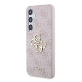 Galaxy S24 Kılıf Guess PU Deri 4G Metal Logolu Kapak Pembe