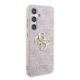 Galaxy S24 Kılıf Guess PU Deri 4G Metal Logolu Kapak Pembe